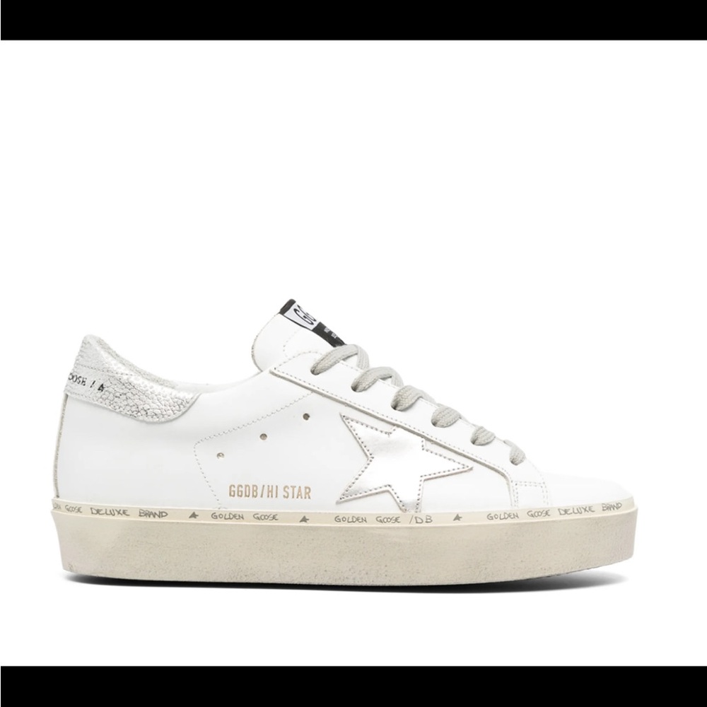 Golden Goose Women's White and Gray Star Sneakers